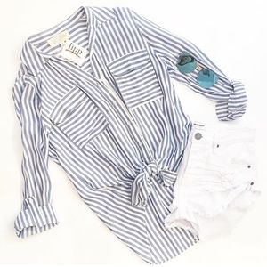 Button Down Striped Top
